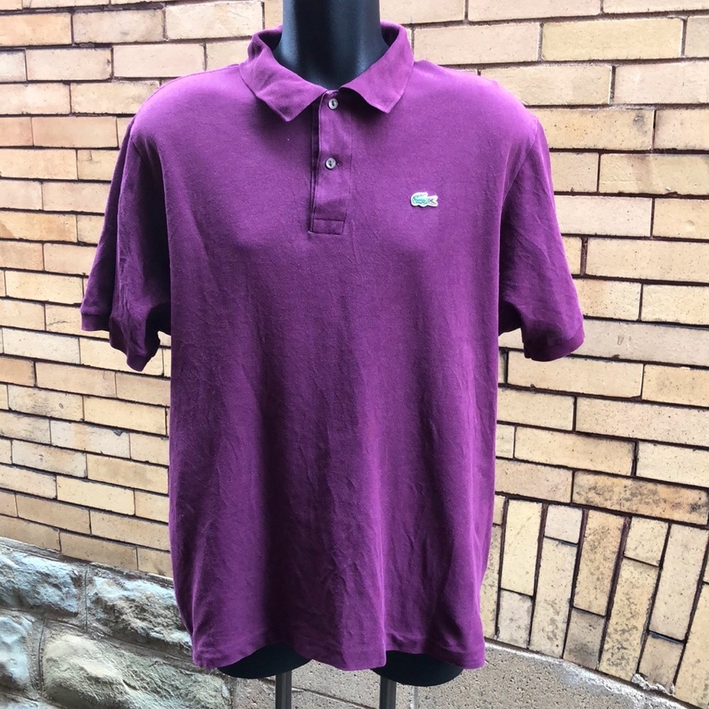 Lacoste Purple Short Sleeve Polo Shirt Size 7 (2XL)